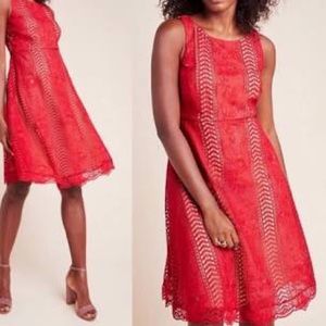 Brand new Anthro red lace mini dress